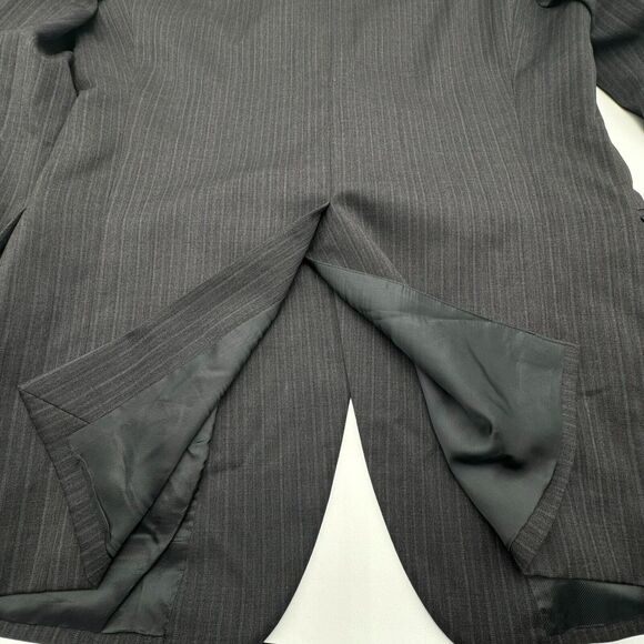 BROOKS BROTHERS Mens 43L Charcoal Gray Stripe Wool Blazer Suit Jacket 1818 Italy - Picture 5 of 14